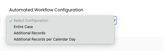 Automated Workflow Configurations Options