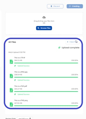 Different File Types Upload Success - box