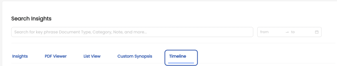 Insights Toolbar - Timeline