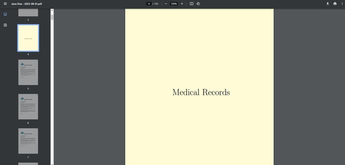 Page Break PDF Example