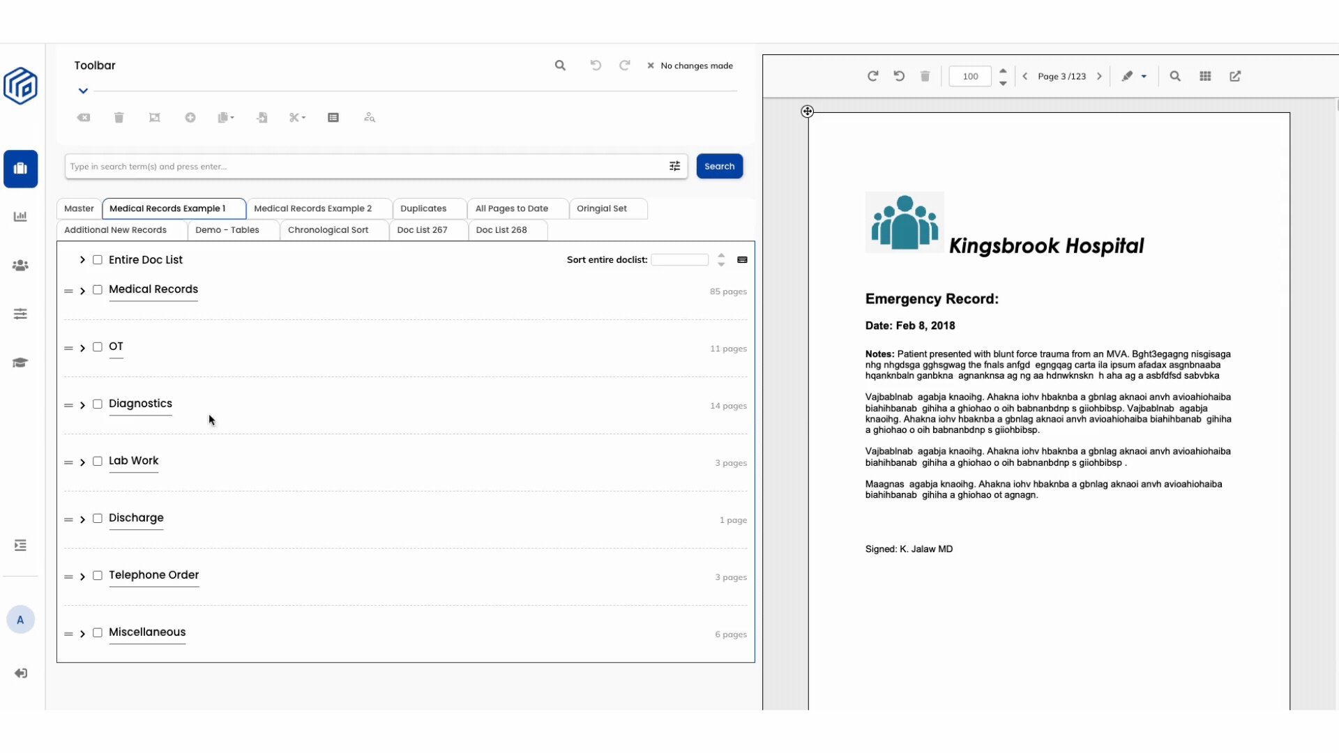 Rearrange Tables Demo