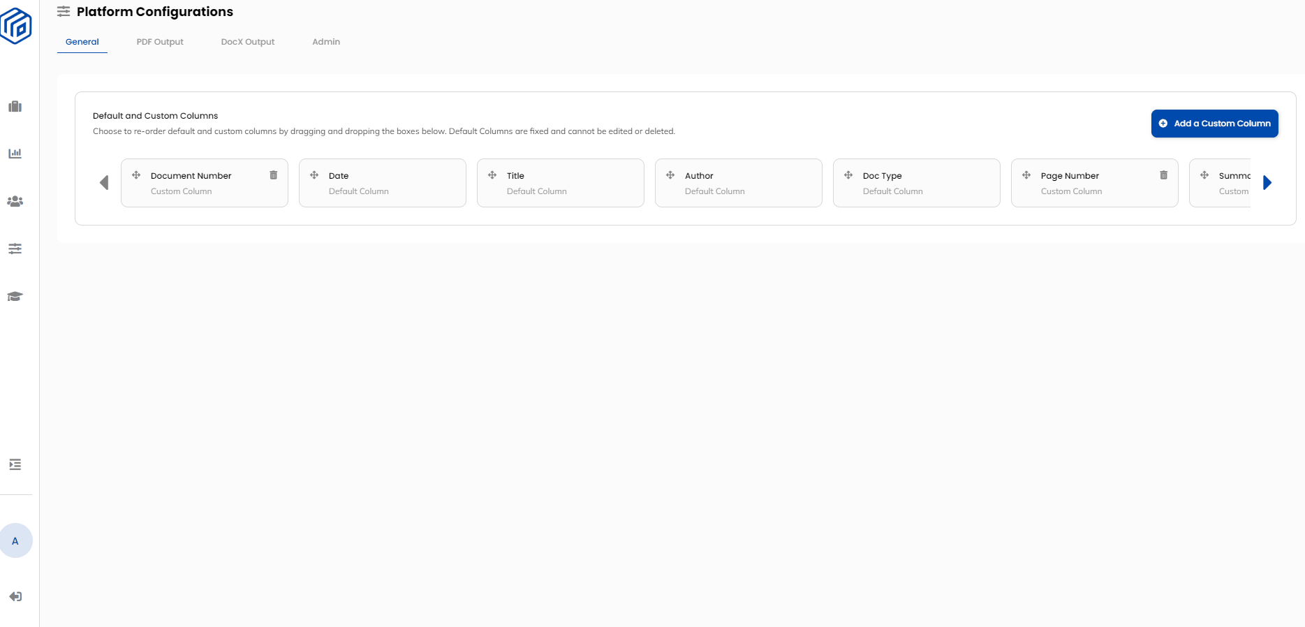 Table Display Configuration ON